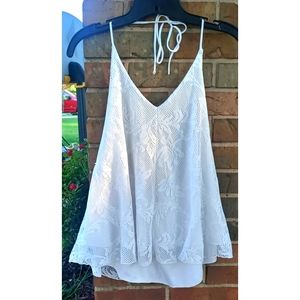 Love, Fire White Lace Halter Sz S